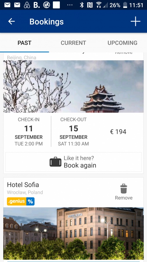 Aplikacja dla podróżników Booking.com.