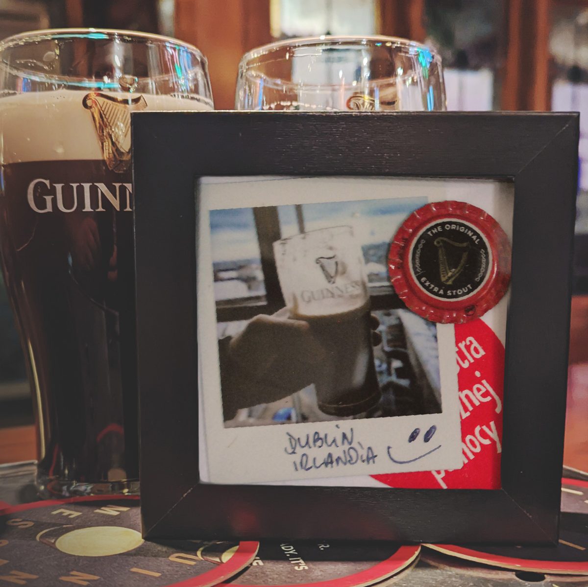 Pamiątka z browaru Guinness w Dublinie. 